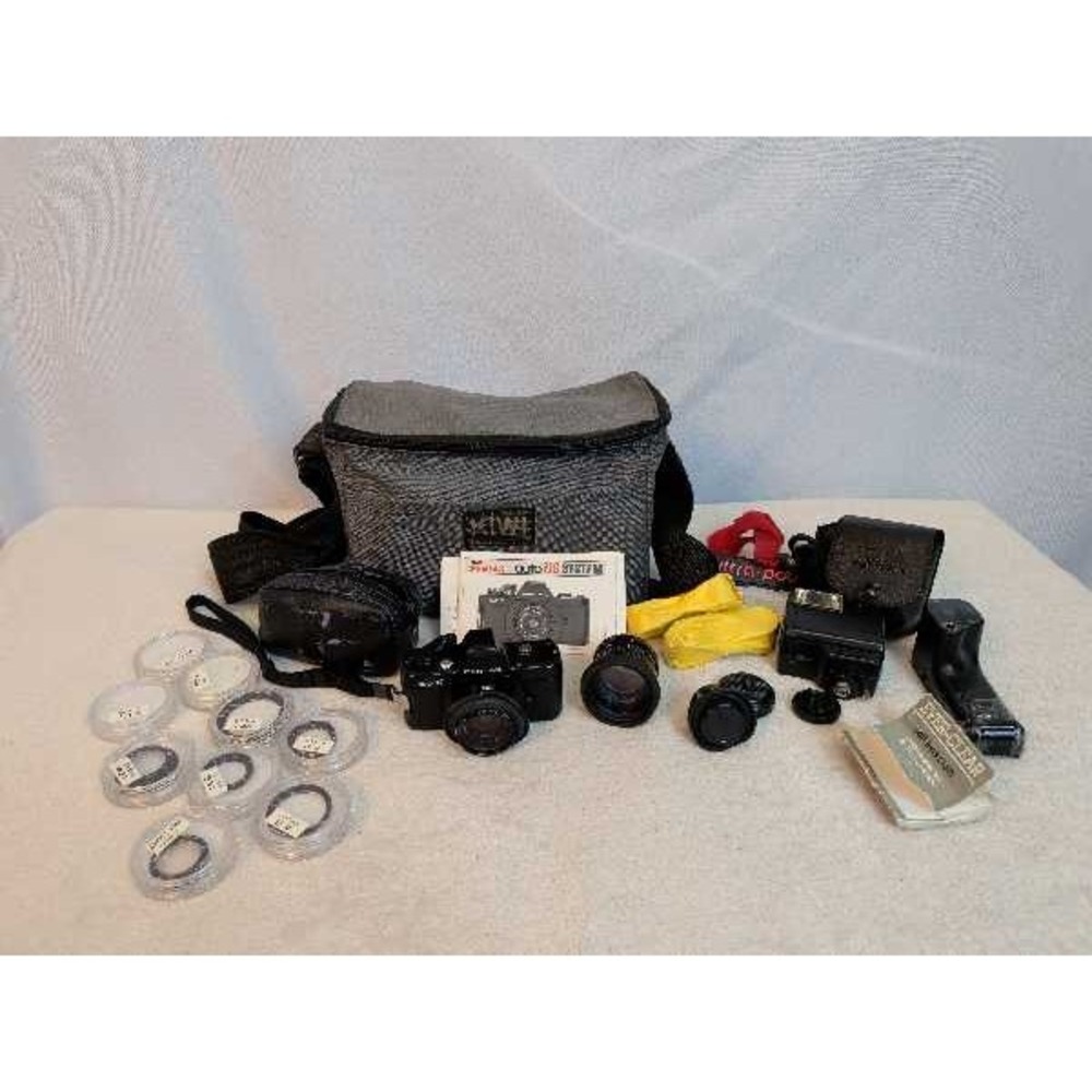 Pentax Auto 110 SLR Camera System Kit With Lenses Bag Manual 110 Film (2) Unopen